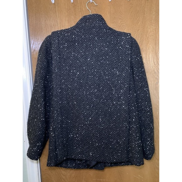 Vintage Michelle Stuart Womens Jacket 100% Wool Black Speckled Button Up Petite - Picture 6 of 11